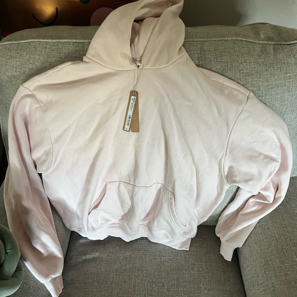 SKIMS Soft Pink Cotton fleece pullover Hoodie